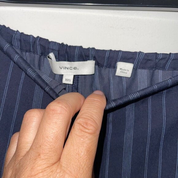 Vince Womens Culottes Pants Size XXS Blue Variegated Stripe High Waist Wide Leg - Picture 6 of 10